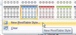 Excel PivotTable Style Create 的图像结果