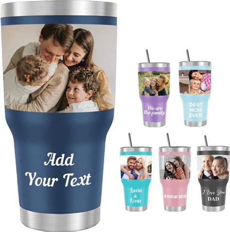 Amazon.com | Personalized Tumbler With Name Picture, Custom Insulated ...