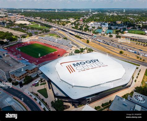 Austin, TX, USA - July 24, 2023: Aerial photo Moody Center at ...