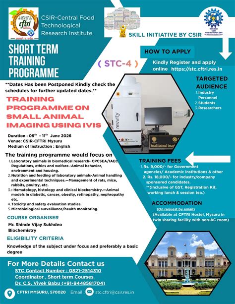 Training Schedule | CSIR-CFTRI
