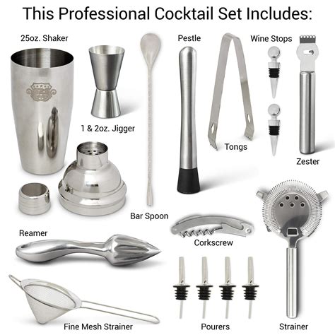 G2S Professional Bartender Kit and Cocktail Shaker Set with Stand - 17 ...