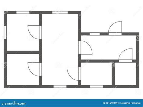 Floorplan With Black Walls, Blueprint Of Apartment, House. House Plan ...