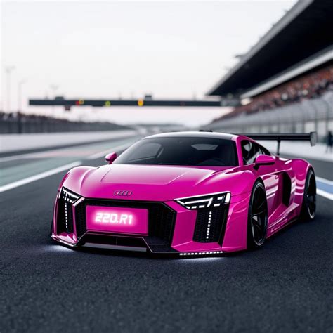 Hot Pink Audi R8 Supercar Wall Art – Futuristic Sports Car Print for Racing Fans & Car ...