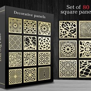 Buy 80 Decorative Square Vector Art Panels (dxf.ai.svg.eps.dwg.) for ...