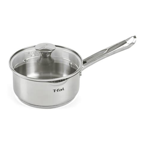 T-fal Cook & Strain Stainless Steel Cookware, Sauce Pan with lid, 1.5 ...