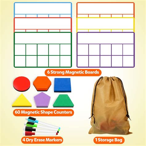 Buy RAEQKS Large Magnetic Ten-Frame Set Math Manipulative Preschool ...