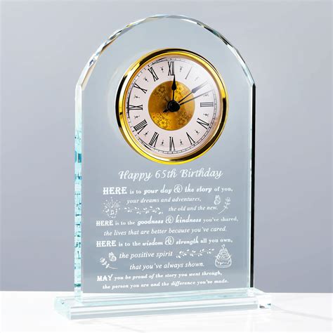 Amazon.com: 65th Birthday Gifts for Women Men - Crystal Clock Gifts ...