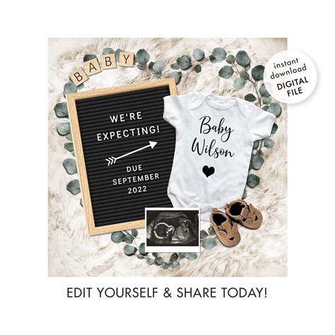 Digital pregnancy announcement social media gender neutral baby reveal ...