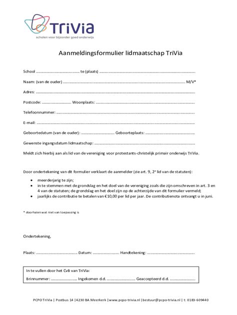 Fillable Online Het Fundament Stap 1 De ouders lidmaatschap PPO ia ...