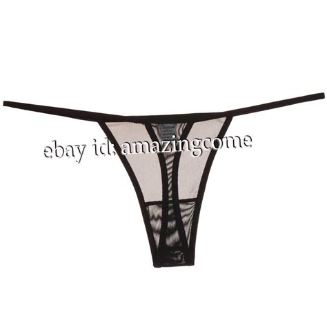 Buy Sexy Women's Thongs Sheer G-strings Underwear Black Transparent ...