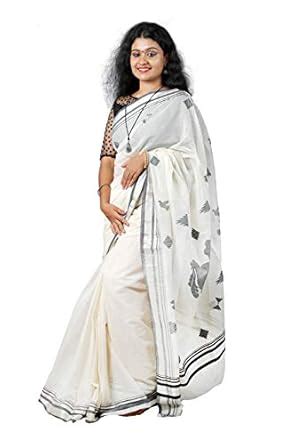 Buy Hantex Women's Cotton Kerala Handloom Handcrafted Design Saree ...