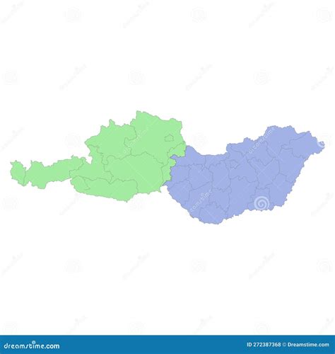 High Quality Political Map of Austria and Hungary with Borders O Stock Vector - Illustration of ...