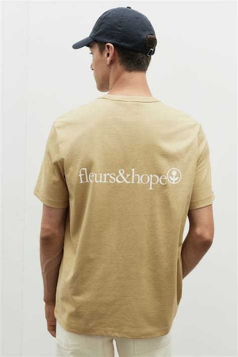 COOLMAX® Regular Fit T-shirt - Beige/Fleurs - Men | H&M IN