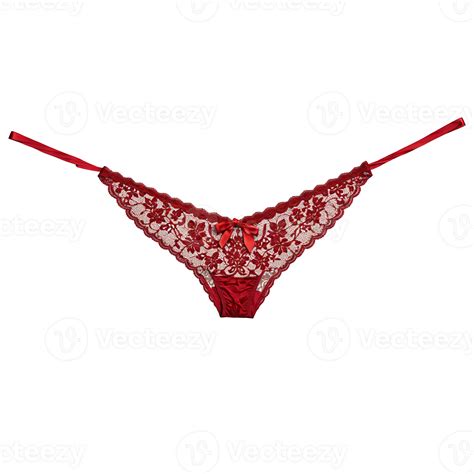 Red Lace Underwear A pair of red lace women s underwear with intricate ...
