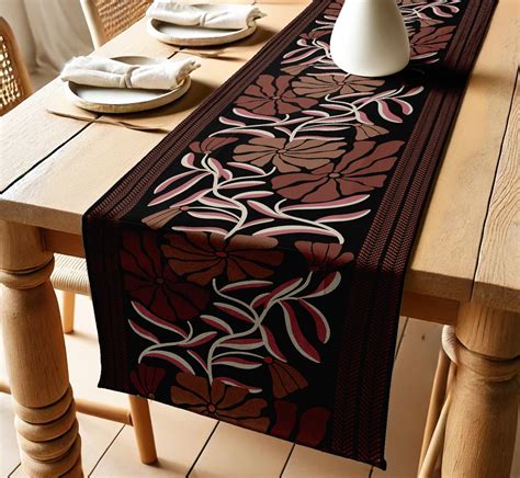 Floral Pattern Cotton Table Runner by Vargottam - 14 Inch Wide Premium ...