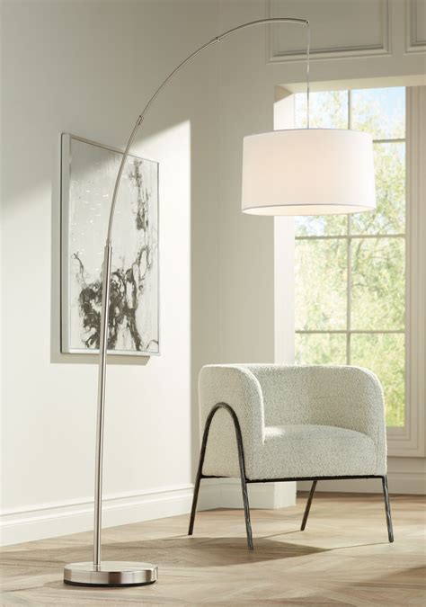 360 Lighting Cora Modern Arc Floor Lamp Standing 72" Tall Brushed ...