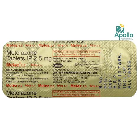 Metoz 2.5 Tablet 10's Price, Uses, Side Effects, Composition - Apollo ...