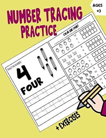 Number tracing practice: number tracing book for preschoolers, number ...