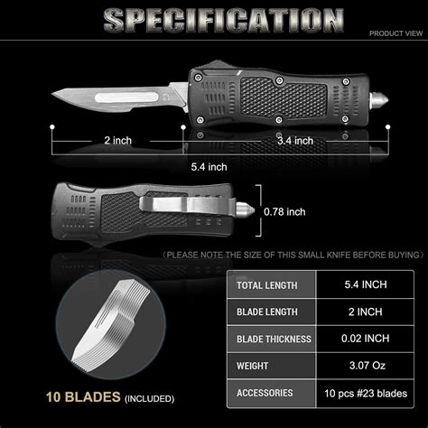 DASAW-Utility Knife Box Cutter, EDC Pocket Knives for Men, Razor Knifes with 10pcs #24 ...