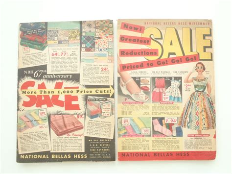 NATIONAL BELLAS HESS Catalogs: 2 Booklet 1955 Mail Order Clothing ...