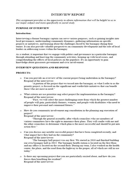 Image result for Interview Report Format Sample