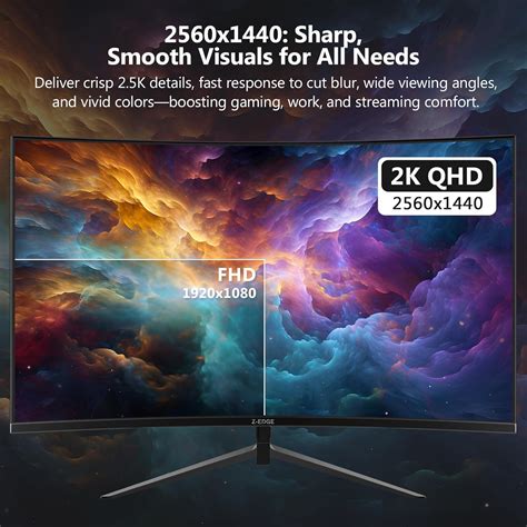 ZZ-Edge z-edge 27 inch qhd curved gaming monitor 165hz (dp) India | Ubuy