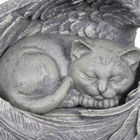 Buy 6.3 Resin Cat In Angel Wings Statue Gray - Exhart Online at Lowest ...
