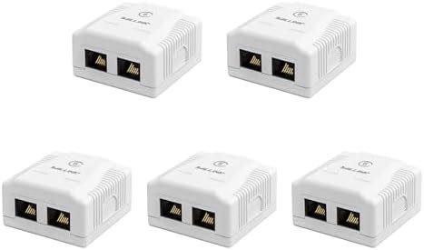 iwillink RJ45 Surface Mount Outlet Box, 2 Port Cat6 Junction Box ...