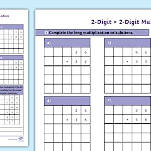 2-digit multiplication worksheet - Twinkl