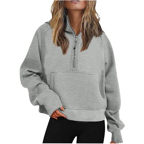 Aboser Womens Half Zip Pullover Sweatshirts Trendy Fleece Hooded Shirts ...