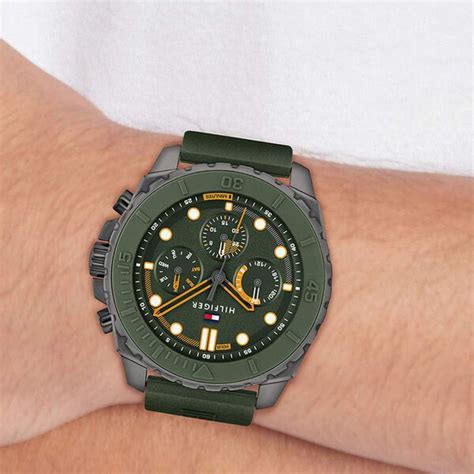 Buy Online Tommy Hilfiger Quartz Multifunction Green Dial Green ...