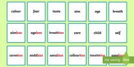 Suffix Matching Cards ful (teacher made) - Twinkl