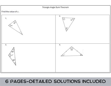 Triangle Angle Sum Theorem Worksheet