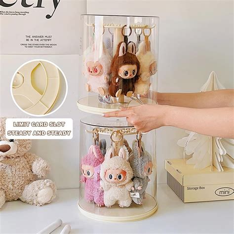 360° Rotate Labubu Transparent Display Case Hanging Organizer Rack ...