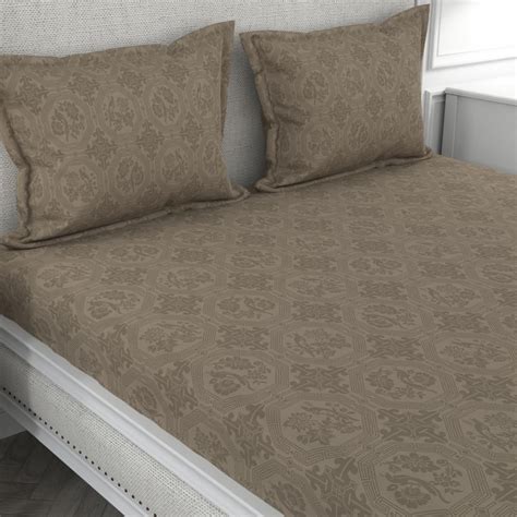Buy PORTICO Just Us Premium Trellis Brown Printed Cotton Super King ...