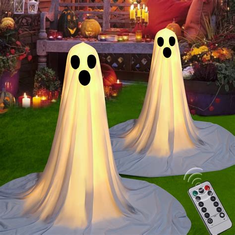 [Remote Control&Timer] 2 Packs Halloween Decorations Outdoor, Halloween ...