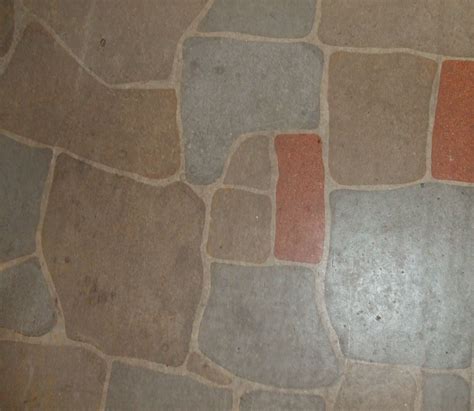 1950s Mid-Century Faux Slate Linoleum Flooring