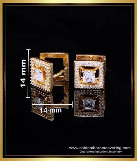 Buy Latest Gold Plated White Stone Hoop Earrings Artificial