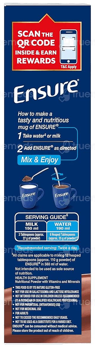 New And Improved Ensure Chocolate Flavour Refill Powder 375gm - Uses ...