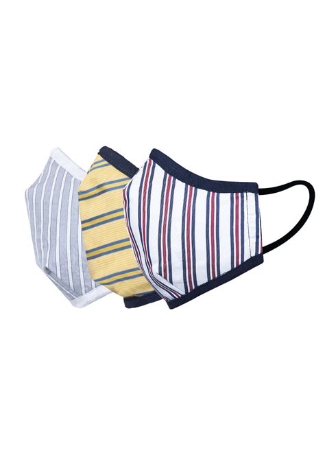 Get Set of 3 Striped Print 3 Ply Masks at ₹ 399 | LBB Shop