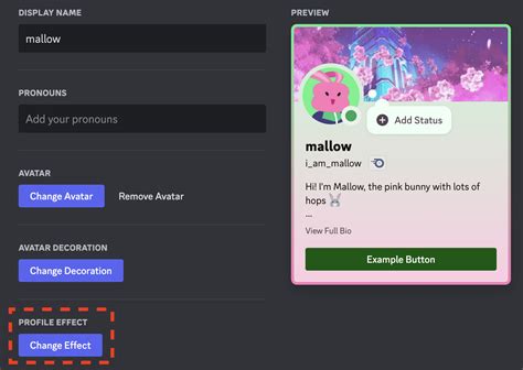 Эффекты профиля – Discord
