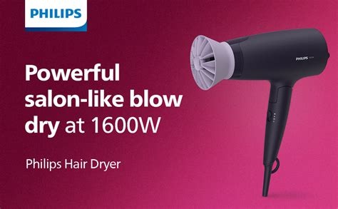Philips Hair Dryer Powerful Drying with Less HeatIIonic Care for Smooth ...