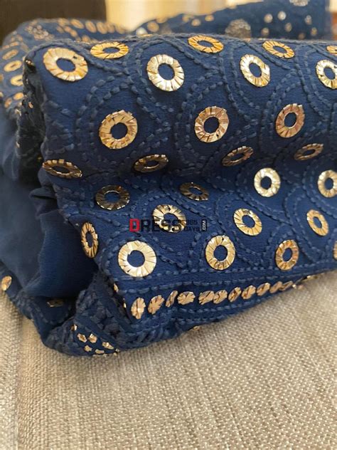 Navy Ring Mukaish Lucknowi Chikankari Suit – Dress365days