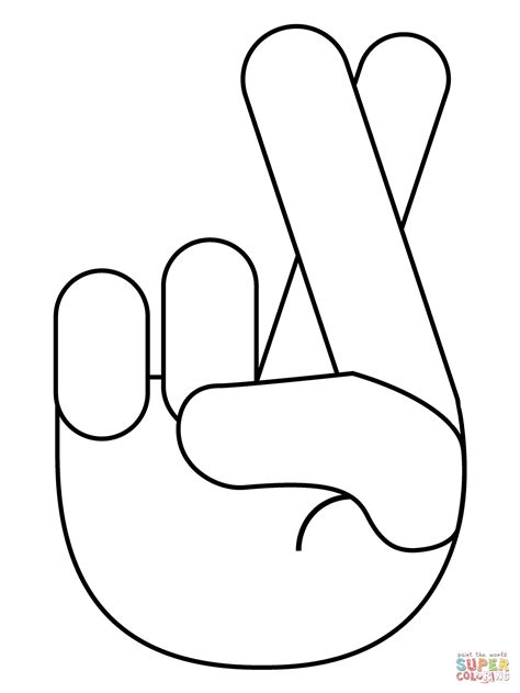 Crossed Fingers Emoji värityskuva