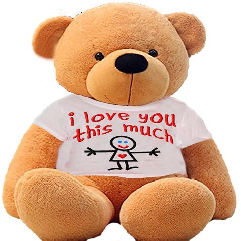 Buy HUG 'n' FEEL SOFT TOYS Big Teddy Bear Wearing I Love u This Much T ...