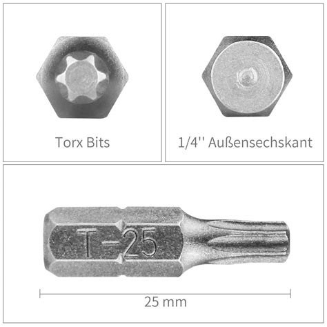 T25 Torx Bits For Impact Driver 10PCS 6/150mm T25 Torx Head Screwdriver ...