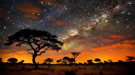The african sky is filled with stars at night | Premium AI-generated image