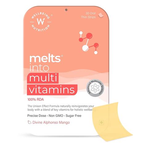 Wellbeing Nutrition Melts Plant Based Multivitamin for Men & Women with ...