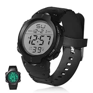 YUEWEESER Mens Digital Sports Watch Women Waterproof Wrist Watches with ...