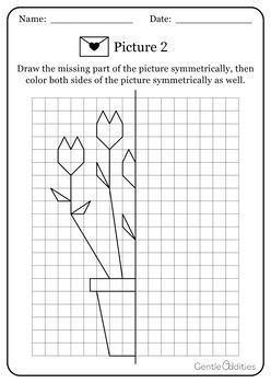 Valentine's Day Symmetry and Coloring Activity